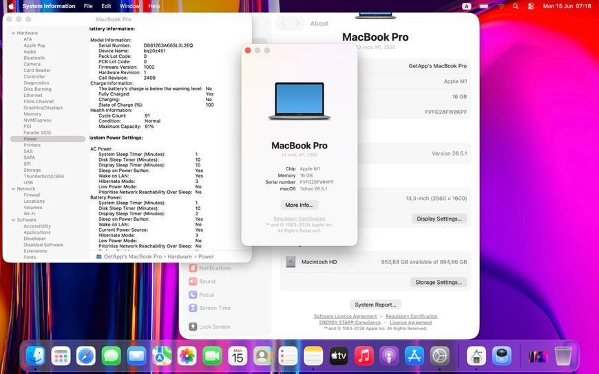 MacBook Pro 13&rsquo;&rsquo; 2020, M1 16 /1ТB (А2338) АКБ 91% 2000000109701 фото