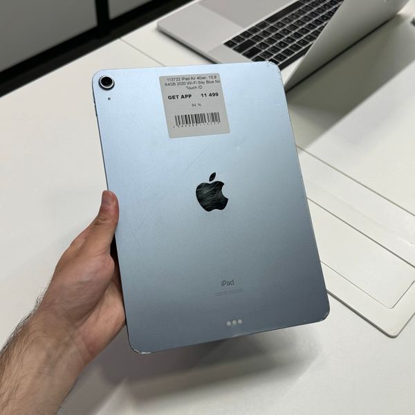 iPad Air 4Gen 10,9", 2020, 64GB, WI-FI, (А2316), АКБ 84% "Sky Blue" No Touch ID!  2000000113722 фото