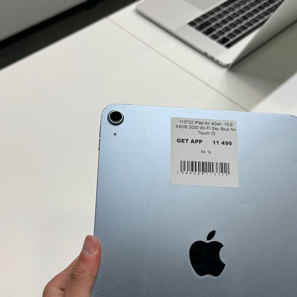 iPad Air 4Gen 10,9", 2020, 64GB, WI-FI, (А2316), АКБ 84% "Sky Blue" No Touch ID!  2000000113722 фото
