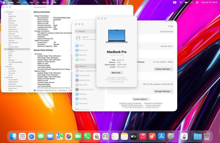 MacBook Pro 14&rsquo;&rsquo; 2023, M3 8 / 10 GPU - 8 CPU / 512GB (А2918) АКБ 96% 2000000109916 фото