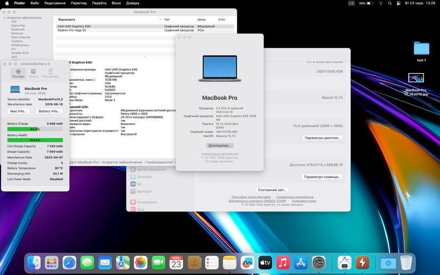 MacBook Pro 15&rsquo;&rsquo; 2019, i9 16 / 512GB + 4GB (A1990), АКБ 100% 2000000110233 фото