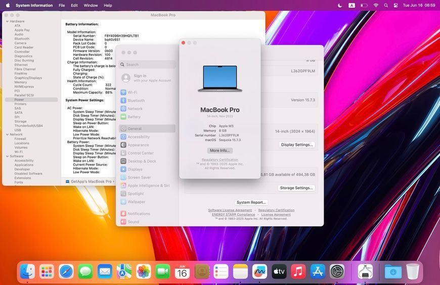 MacBook Pro 14&rsquo;&rsquo; 2023, M3 8 / 10 GPU - 8 CPU / 512GB (А2918) АКБ 88% 2000000109961 фото