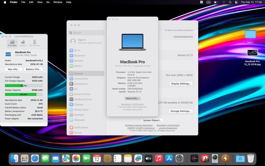 MacBook Pro 13&rsquo;&rsquo; 2018, i5 8 / 256GB (A1989), АКБ 83% 2000000093079 фото