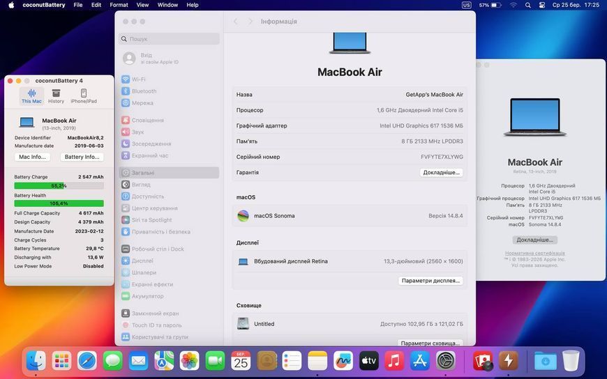 MacBook Air 13&rsquo;&rsquo; 2019, i5 8 / 128GB (A1932) АКБ 100% 2000000098708 фото
