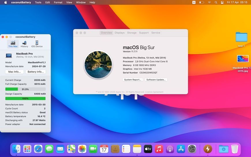 MacBook Pro 13&rsquo;&rsquo; 2014, i5 8 / 128GB (А1502), АКБ 100% 2000000090306 фото