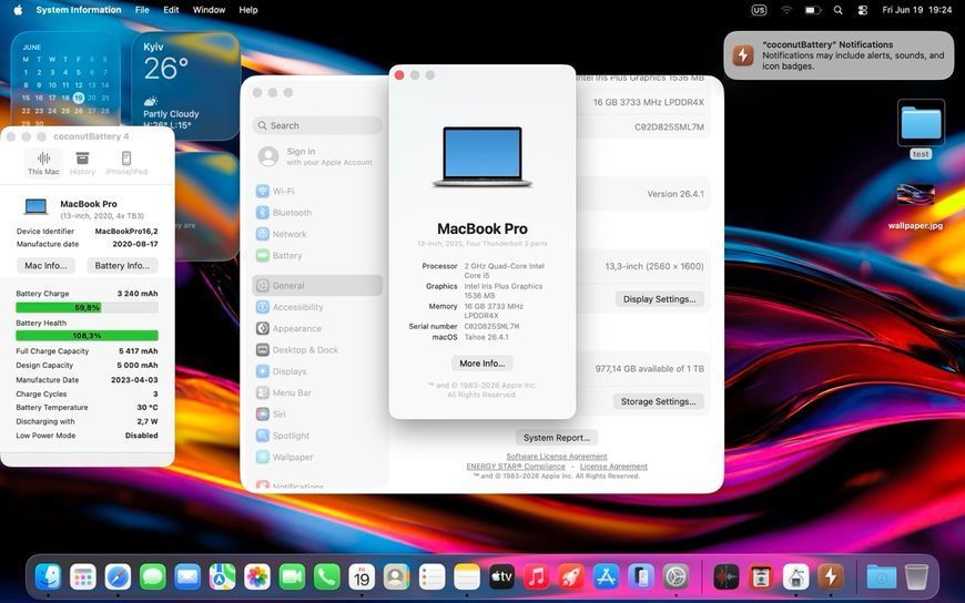 MacBook Pro 13&rsquo;&rsquo; 2020, i5 16 / 1ТB (А2251) АКБ 100% 2000000110288 фото