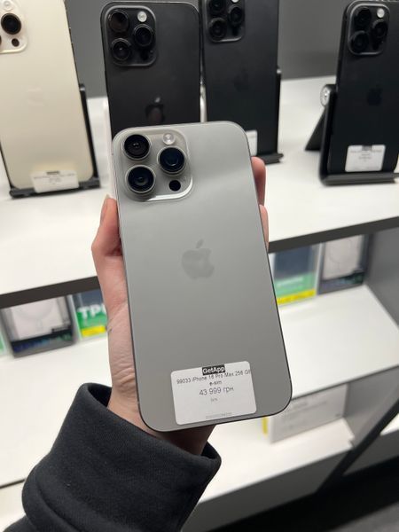 iPhone 16 Pro Max, 2024, 256GB, Natural Titanium, E-sim АКБ 94%, гарантія 18 міс  2000000099033 фото