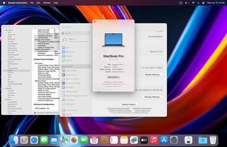 MacBook Pro 14&rsquo;&rsquo; 2021, M1 Pro 16GB / 8CPU - 14GPU / 512GB (А2442) АКБ 84% 2000000109565 фото