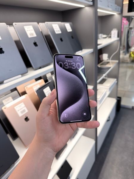 iPhone 15 Pro Max, 2023, 256GB, White Titanium, АКБ 95% NanoSIM 2000000113517 фото