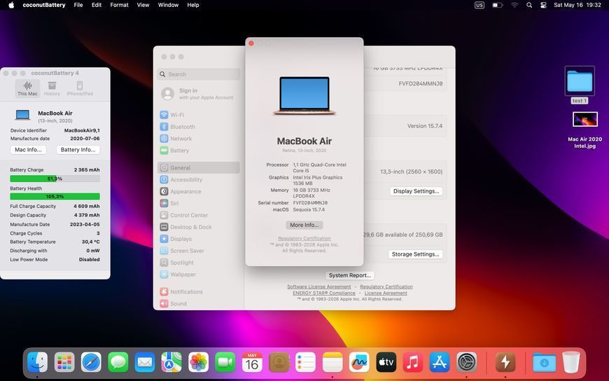 MacBook Air 13&rsquo;&rsquo; 2020, i5 16 / 256GB (A2179) АКБ 100% 2000000101705 фото