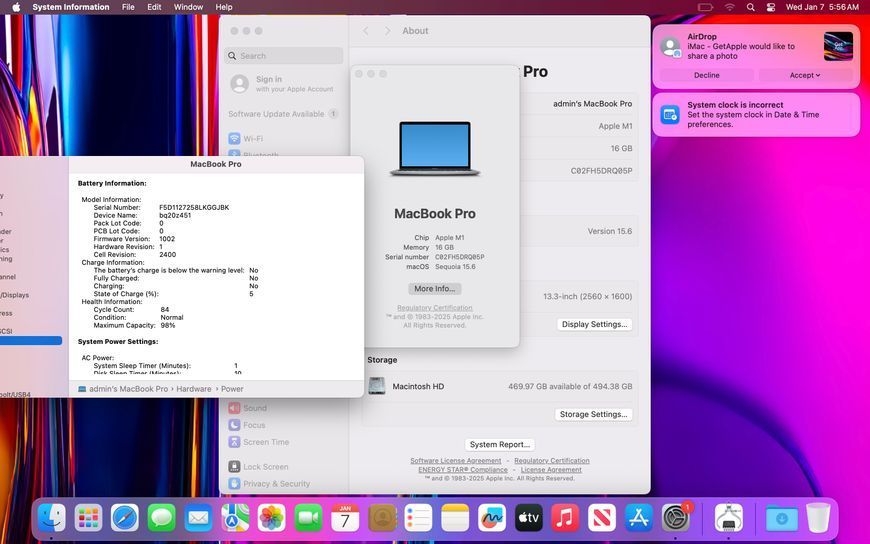 MacBook Pro 13&rsquo;&rsquo; 2020, M1 16 / 512GB (А2338) АКБ 98% 2000000104331 фото