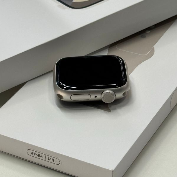 Apple Watch (9 Gen.), 41mm&rsquo;&rsquo;, 2023, GPS " Starlight Aluminum Case" АКБ 90-100% + BOX 2000000109510 фото
