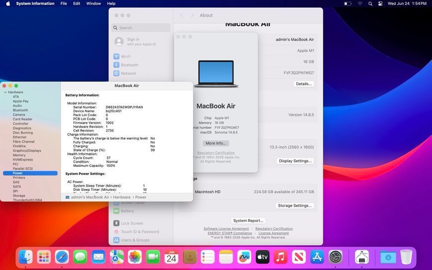 MacBook Air 13&rsquo;&rsquo; 2020, М1 16 / 256GB (A2337) АКБ 100% 2000000111087 фото