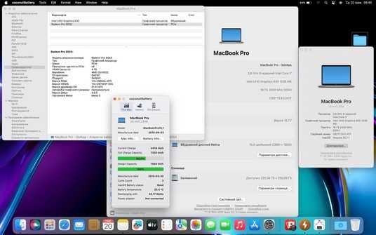 MacBook Pro 15'' 2019, i7 16 / 256GB + 4GB (A1990), АКБ 100