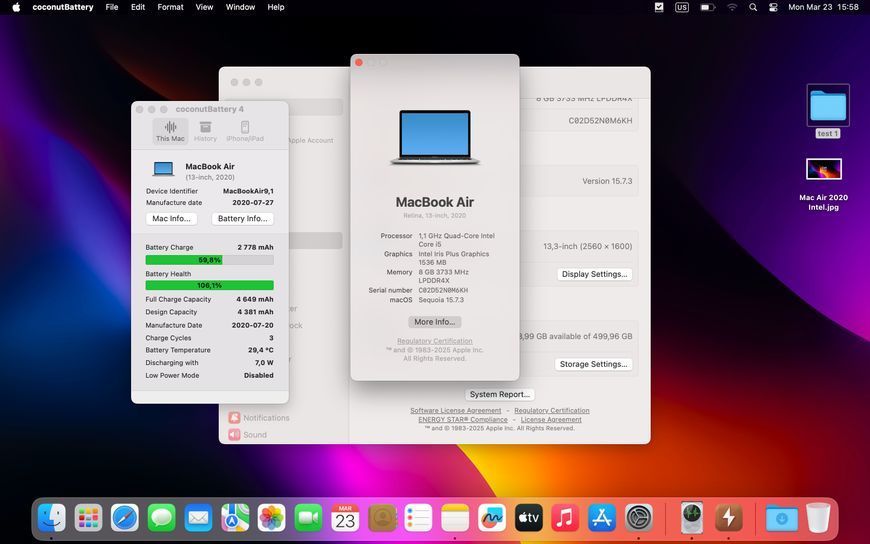 MacBook Air 13&rsquo;&rsquo; 2020, i5 8 / 512GB (A2179) АКБ 100% 2000000098548 фото