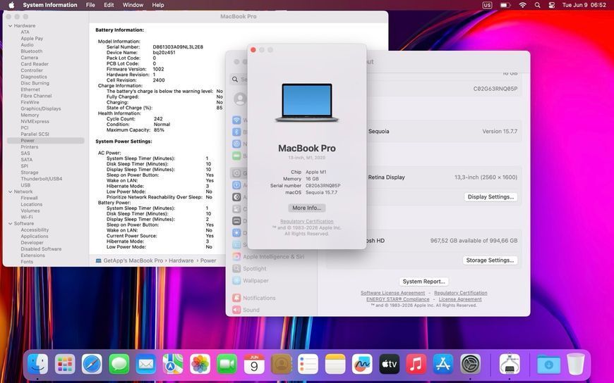 MacBook Pro 13&rsquo;&rsquo; 2020, M1 16 / 1ТB (А2338) АКБ 85% 2000000109671 фото
