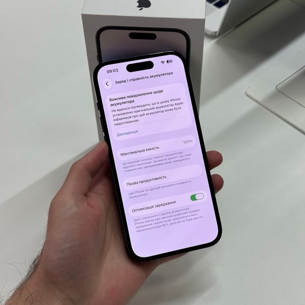 iPhone 14 Pro, 2022, 128GB, Space Black, АКБ 100% E-Sim 2000000120881 фото