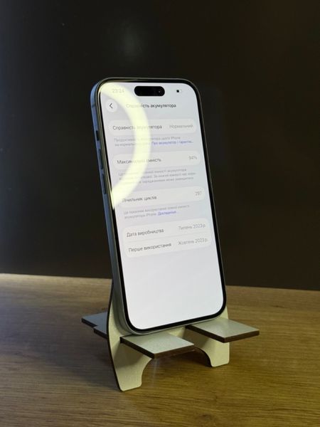 iPhone 15, 2023, 128GB, White, АКБ 94% 1000000033336 фото