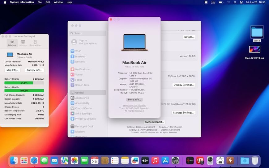 MacBook Air 13&rsquo;&rsquo; 2019, i5 8 / 128GB (A1932) АКБ 100% 2000000110226 фото