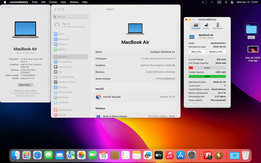 MacBook Air 13&rsquo;&rsquo; 2020, i3 8 / 256GB (A2179) АКБ 100% 2000000095677 фото