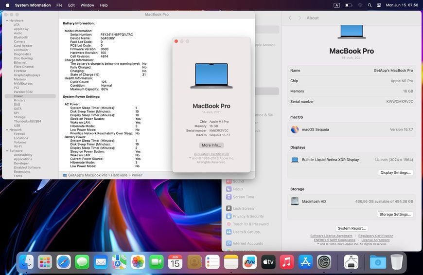 MacBook Pro 14&rsquo;&rsquo; 2021, M1 Pro 16GB / 8CPU - 14GPU / 512GB (А2442) АКБ 86% 2000000109886 фото